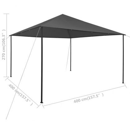 Беседка, 4x4x3 м, антрацит, 180 г/м²