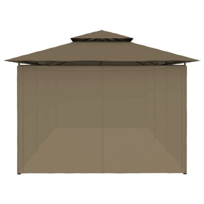 Шатра със завеси, 600x298x270 см, таупе, 180 г/м²