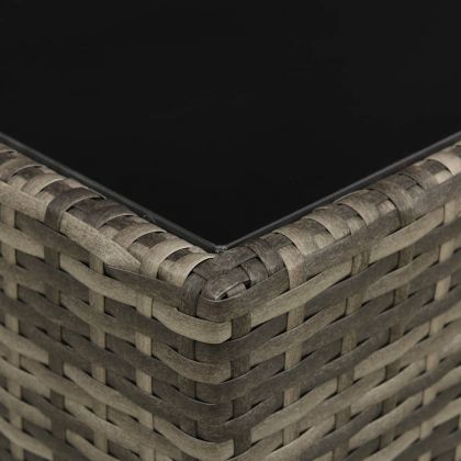 Градински лаундж комплект с възглавници 4 части полиратан сив