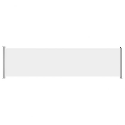 Прибираща се дворна странична тента, 600x160 см, кремава