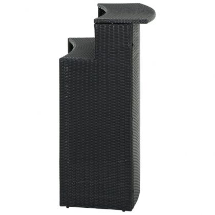 Градинска бар маса, черна, 120x55x110 см, полиратан