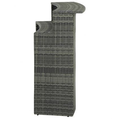 Градинска бар маса, сива, 120x55x110 см, полиратан