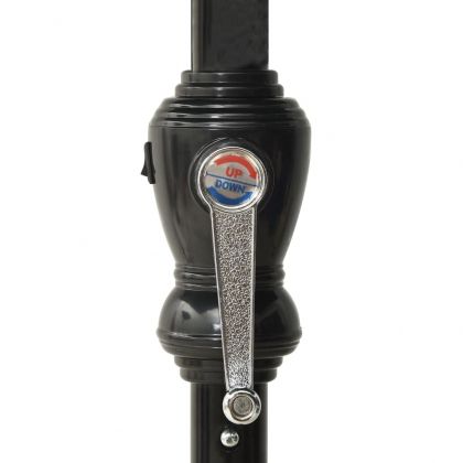 Градински чадър с LED и стоманен прът, антрацит, 2x3 м