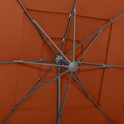 Градински чадър на 4 нива, алуминиев прът, теракота, 250x250 см