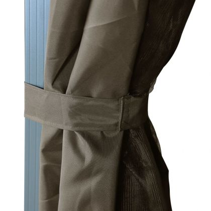 Шатра със завеси, 400x300 см, таупе, алуминий