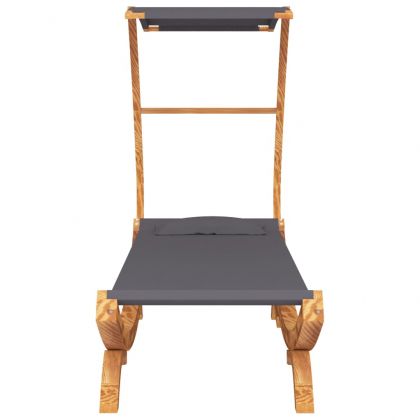 Лаундж легло с навес 100x190x134 см извито дърво масив антрацит