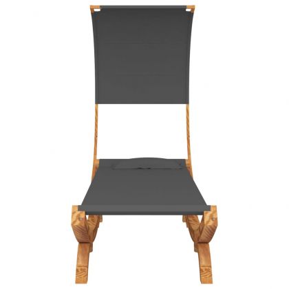 Лаундж легло с навес 100x200x126 см извито дърво масив антрацит