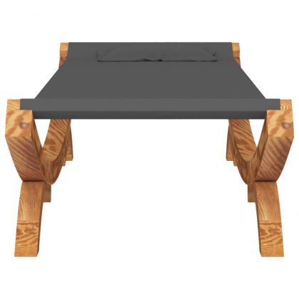 Лаундж легло, 100x188,5x44 см, извито дърво масив, антрацит