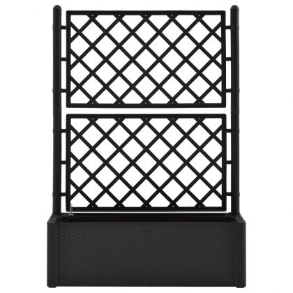 Градинска повдигната леха с решетка, самополивна, антрацит