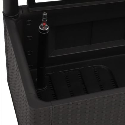 Градинска повдигната леха с решетка, самополивна, антрацит