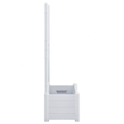 Градински сандък с пергола, 100x43x142 см, РР, бял