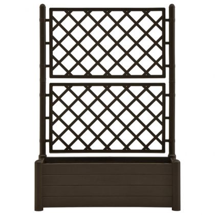 Градински сандък с пергола, 100x43x142 см, РР, мока