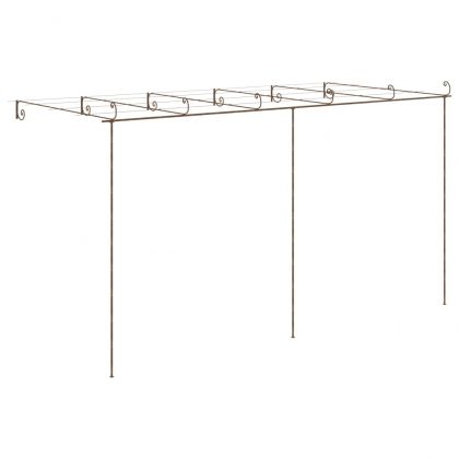 Градинска пергола, антично кафяво, 6x3x2,5 м, желязо