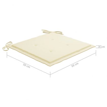 Възглавници за столове 6 бр кремави 50x50x4 см Оксфорд плат