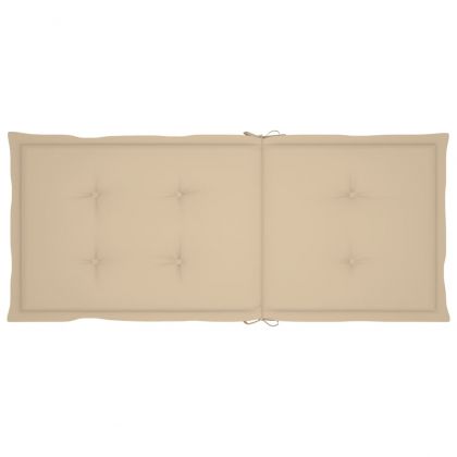 Възглавници за столове с облегалки 6 бр бежови 120x50x3 см плат