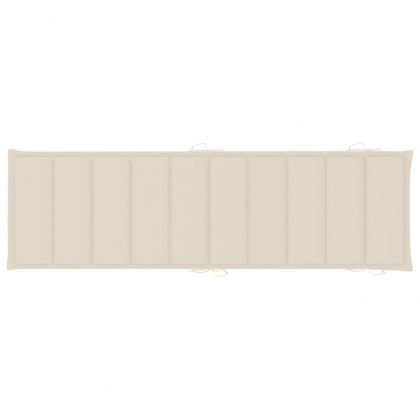 Шалте за шезлонг, кремаво, 186x58x4 см, Оксфорд плат