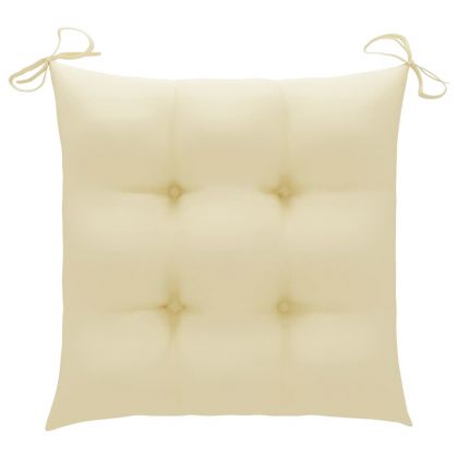 Възглавници за столове 4 бр кремавобели 40x40x7 см Оксфорд плат