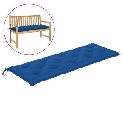 Възглавница за градинска пейка синя 150x50x7 см оксфорд плат