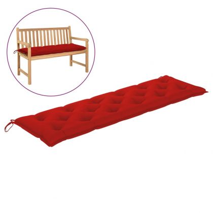 Възглавница за градинска пейка червена 180x50x7 см оксфорд плат