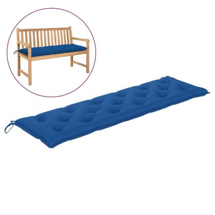 Възглавница за градинска пейка синя 180x50x7 см оксфорд плат