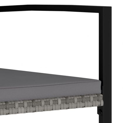 Градински трапезни столове, 2 бр, полиратан, сиви