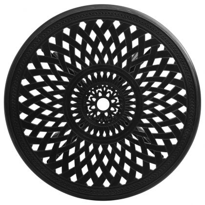 Градинска маса, черна, 78x78x72 см, лят алуминий