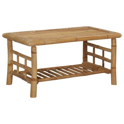 Градински лаундж комплект с възглавници, 4 части, бамбук