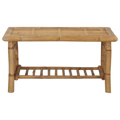 Градински лаундж комплект с възглавници, 4 части, бамбук