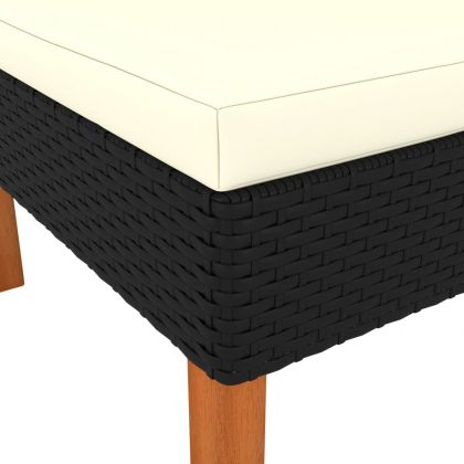 Градински лаундж комплект, 3 части, полиратан и евкалипт масив