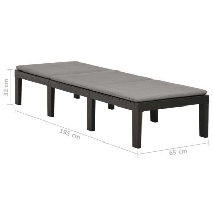 Шезлонг с шалте, пластмаса, антрацит