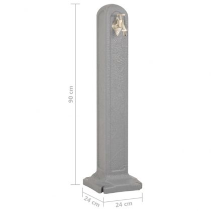 Градински резервоар с кран, светлосив, имитация на камък