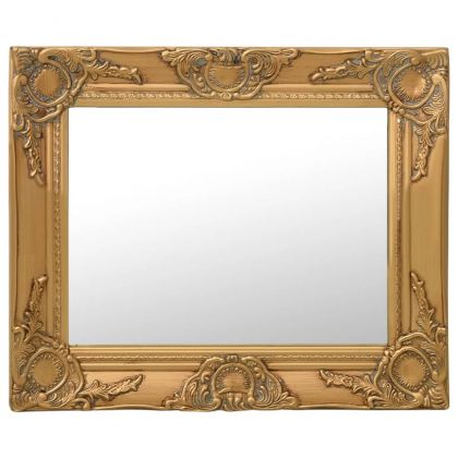 Стенно огледало, бароков стил, 50x40 см, златисто