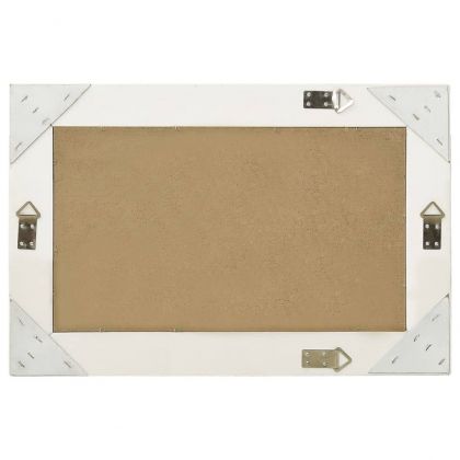 Стенно огледало, бароков стил, 60x40 см, бяло