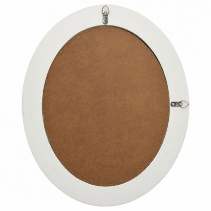 Стенно огледало, бароков стил, 50x60 см, бяло