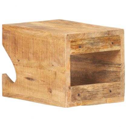 Стенна стойка за колело, 35x25x25 см, грубо мангово дърво масив