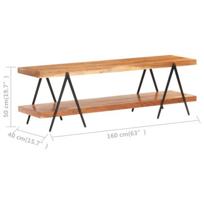 ТВ шкаф, 160x40x50 см, акациево дърво масив