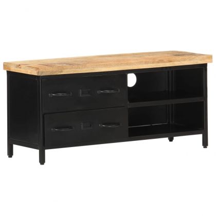 ТВ шкаф, 90x30x41 см, грубо мангово дърво