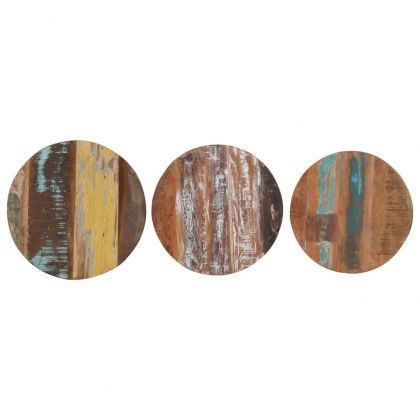 Странични маси, 3 бр, регенерирано дърво масив