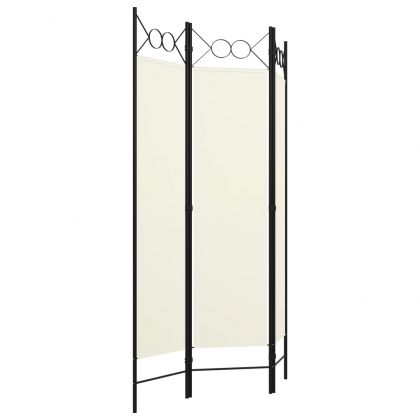 Параван за стая, 3 панела, бял, 120x180 см