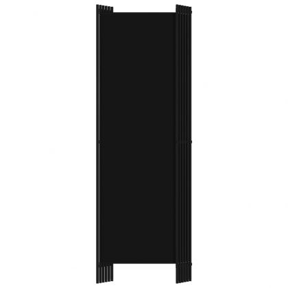 Параван за стая, 6 панела, черен, 300x180 cм