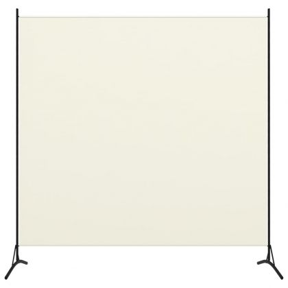 Параван за стая, 1 панел, бял, 175x180 см, плат