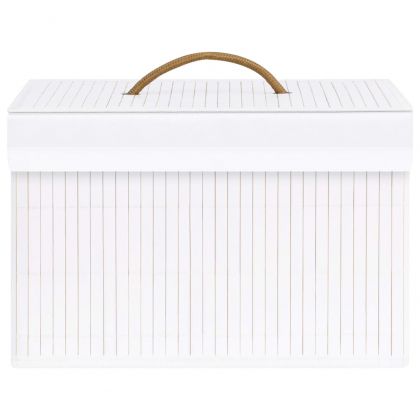 Бамбукови кутии за съхранение 4 бр бели