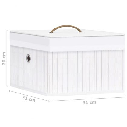 Бамбукови кутии за съхранение 4 бр бели