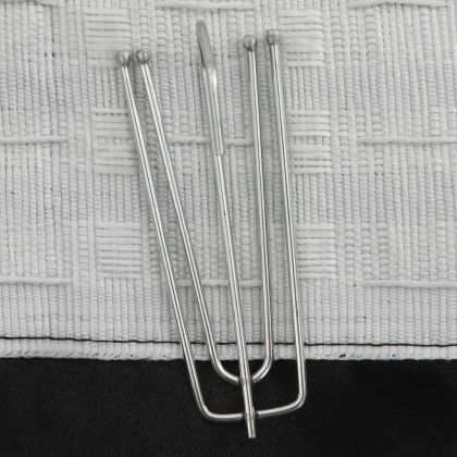 Затъмняващи завеси с куки имитация лен 2 бр черни 140x245 см