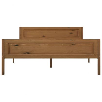 Рамка за легло, борово дърво масив, меденокафява, 120x200 см