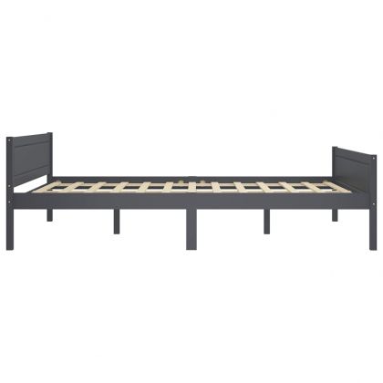 Рамка за легло, сива, бор масив, 120x200 см