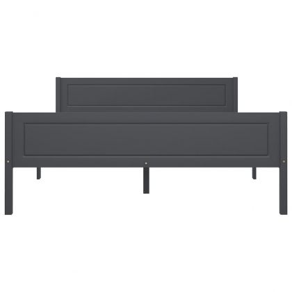 Рамка за легло, сива, бор масив, 120x200 см