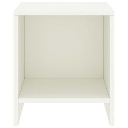 Нощни шкафчета, 2 бр, бели, 35x30x40 см, борово дърво масив
