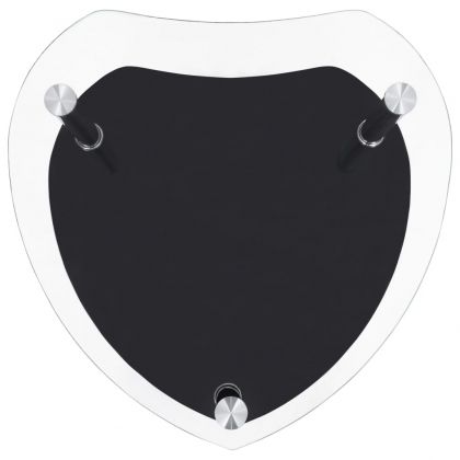 Странична маса с 2 рафта прозрачно и черно 38x38x50 см стъкло