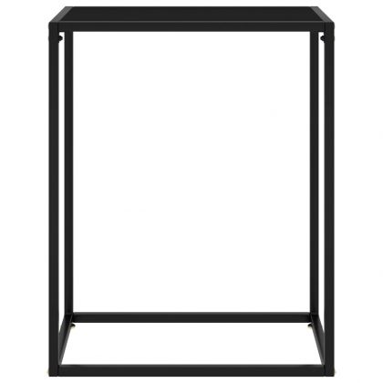 Конзолна маса, черна, 60x35x75 cм, закалено стъкло